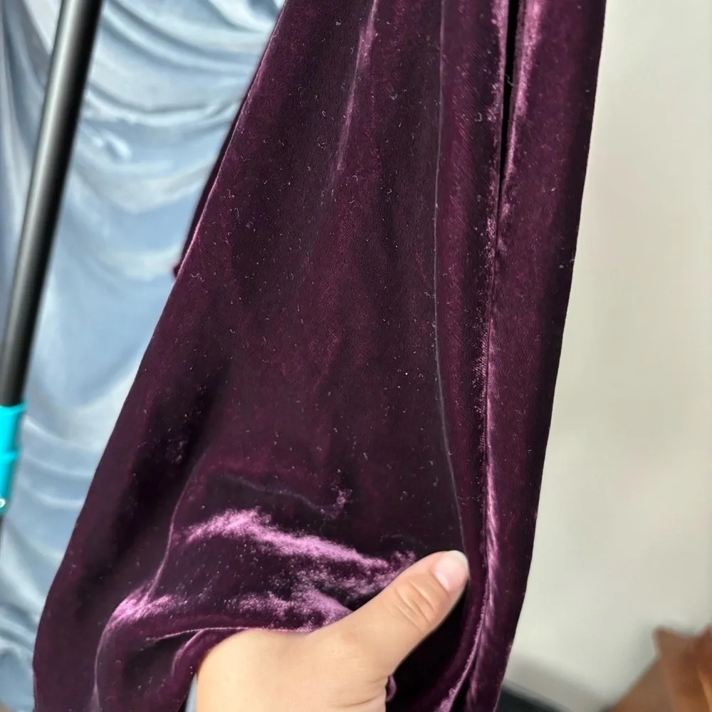 Eileen Fisher Velvet V-Neck dolman top in Rich Plum - Picture 7 of 10